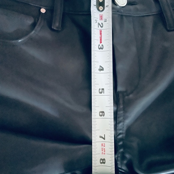 NWT (24) BLANKNYC 7/8 Varick flare cropped Pleather faux vegan snap close black - Picture 7 of 13